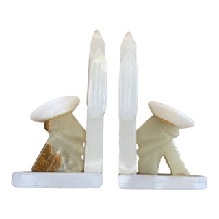 Onyx Siesta and Cactus Bookends - a Pair For Sale