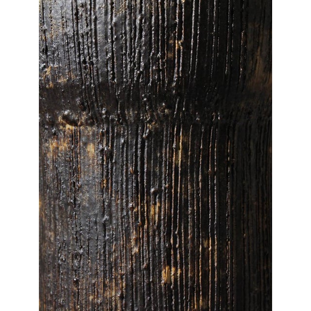 Brown Textured Ceramic Table Lamp by Ole Bjørn Krüger, 1960s For Sale - Image 8 of 10