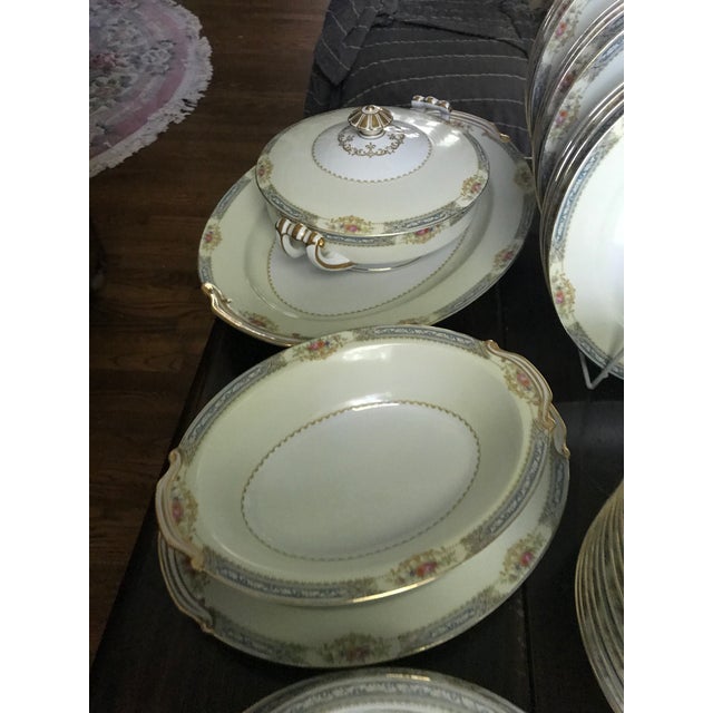 Made in Occupid Japan, Rose China Set for 12 Dinnerware, 83 Pieces/Reduced For Sale - Image 4 of 12