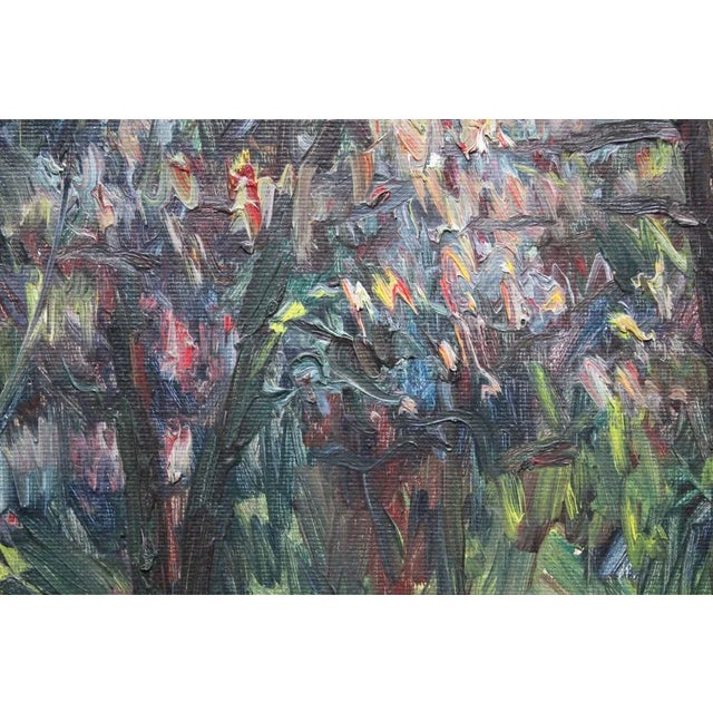 Ruta Steinerte, Forest, 1982, Oil on Cardboard For Sale - Image 6 of 7