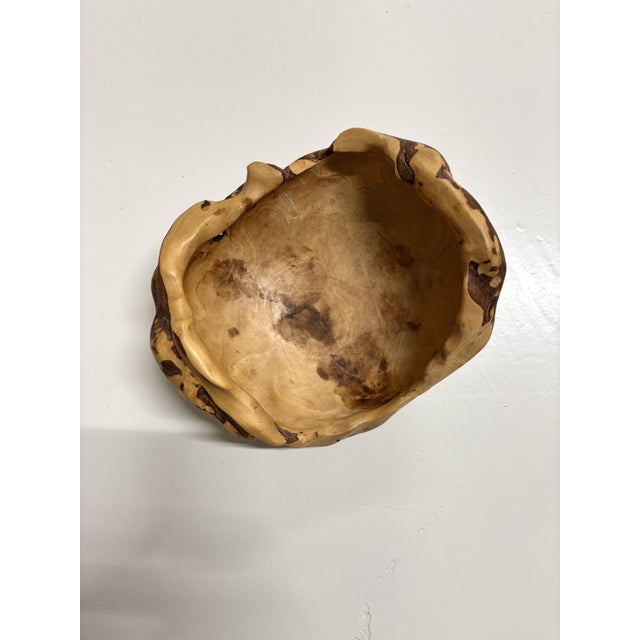 Swedish Handmade Burl Wood Bowl, 1980s For Sale - Image 4 of 9
