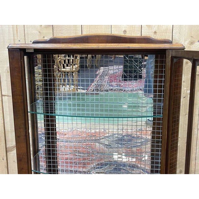 English Walnut Display Cabinet, 1950s For Sale - Image 6 of 12