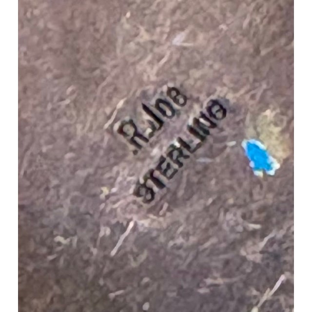 1970s Rita Joe Navajo sterling, turquoise and coral pendant. Marked at back as shown. Some minor patina to metal...