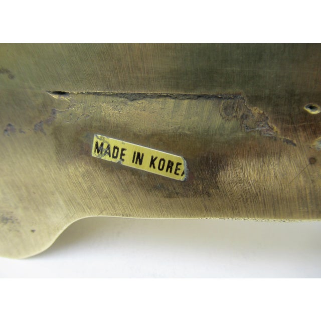 Vintage C.1960's Polished Brass Pair of Seals, Decorative Accents, And/Or Bookends -2 Pieces For Sale - Image 11 of 12