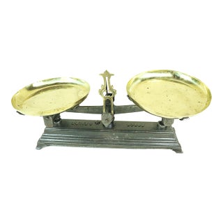 Late 19th Century French, Brass and Iron Store Scale For Sale