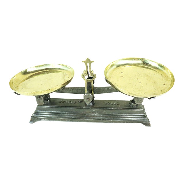 Late 19th Century French, Brass and Iron Store Scale For Sale