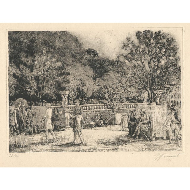 Raphaël Drouart, Luxembourg Gardens, 1920s, Etching For Sale - Image 10 of 10