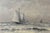 Paper Vintage Steely Seascape Painting on Board, Signed by the Artist, Circa Mid-20th Century For Sale - Image 7 of 14