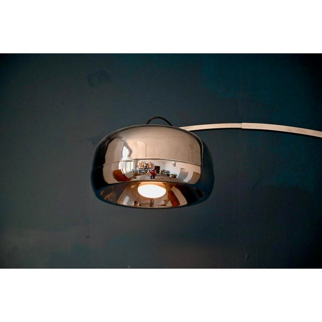 Italian Space Age Arc Floor Lamp in Marble and Chrome, 1970s For Sale - Image 9 of 16