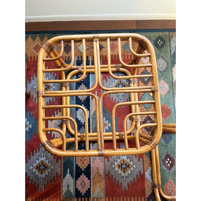 Cinnamon Vintage Rattan Fretwork Side Tables, Pair For Sale - Image 8 of 8