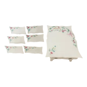 Vintage Japanese Ceramic Porcelain Table Setting Name Markers and Menu Board- 7 Pieces