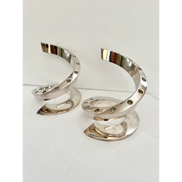 Dansk Spiral Candle Holders - a Pair For Sale - Image 11 of 11