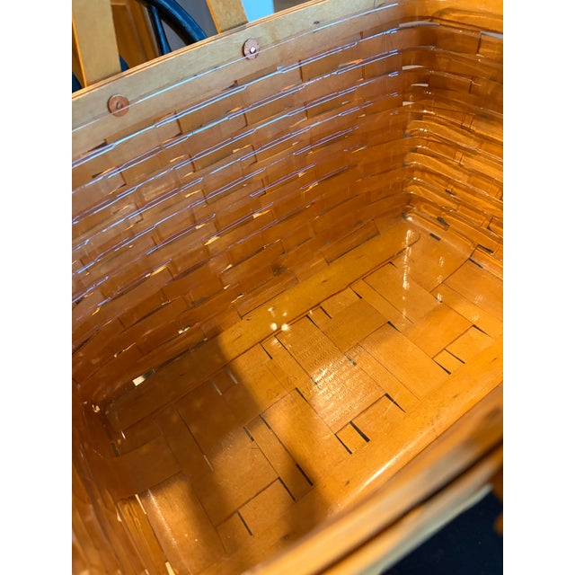 2020s Vintage Longaberger Medium Market Basket With Protector For Sale - Image 5 of 8