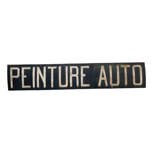 Metal and Wood Garage Sign, 1930s For Sale