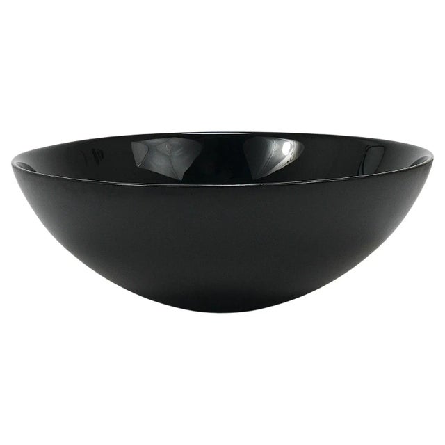 Large Black Centerpiece Glass Bowl from Riedel X Mesa, Italy, 1980s For Sale - Image 13 of 13
