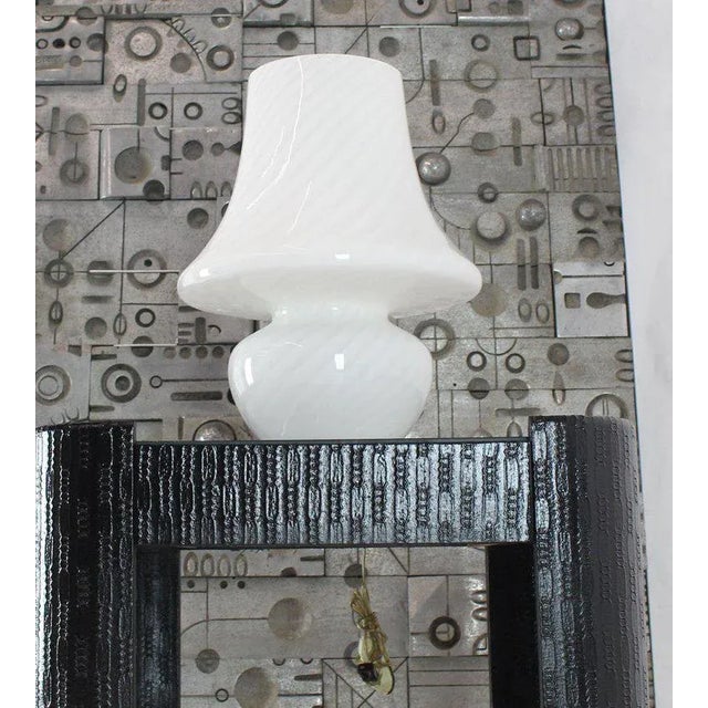 1970s 1970s Vintage Vetri Swirl Milk Murano Glass Mushroom Lamps- a Pair For Sale - Image 5 of 12