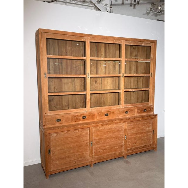 Large Teak Display Storage Cabinet For Sale - Image 6 of 7