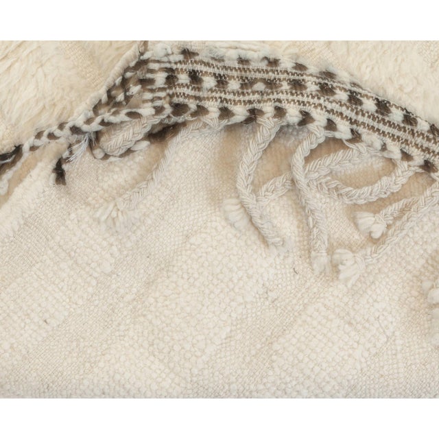 Textile "Brique" Contemporary Moroccan Solid Cream Hand-Knotted Rug by Doris Leslie Blau For Sale - Image 7 of 8