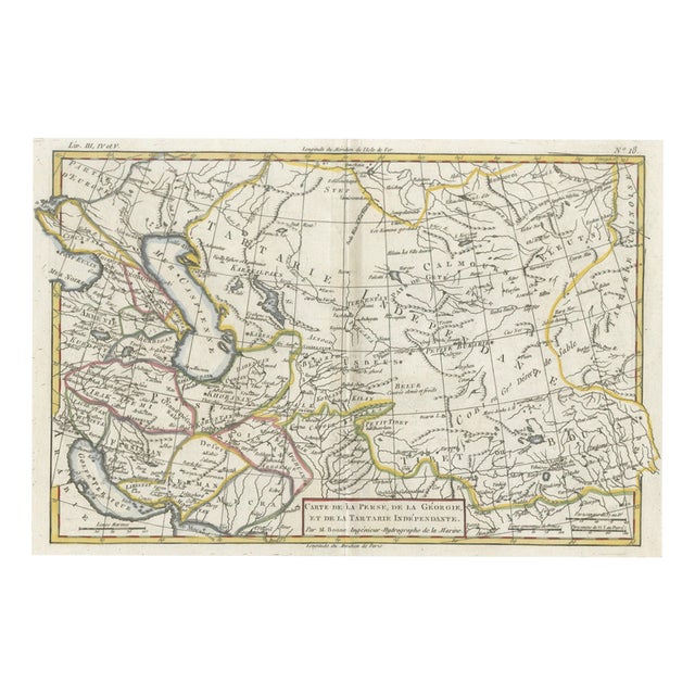 Antique Map of Middle East, Georgia and Tartary by Bonne, 1780s For Sale