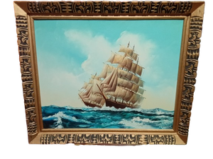 1970s C. Tyonk (Hawaiian Artist) Original Painting With Custom Frame
