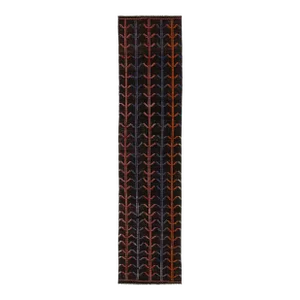 Vintage Turkish Kilim Wool Rug in Dark Brown With Allover Design