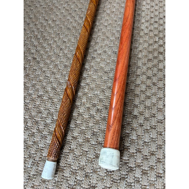 English Unique Vintage Pair of Estate Walking Canes For Sale - Image 3 of 6