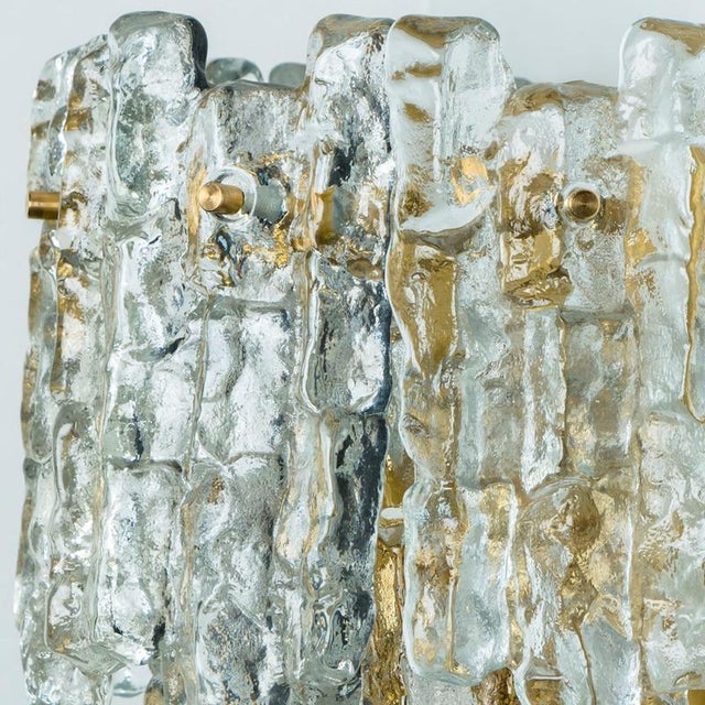 Kalmar Ice Glass Wall Lights attributed to J. T. Kalmar for Kalmar, 1970s For Sale - Image 4 of 18