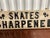 Antique "Skates Sharpened" Double Sided Hand Painted Trade Sign Circa 1900 For Sale - Image 4 of 8