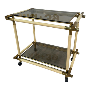 Mid Century Italian Bar Cart by Tommaso Barbi 1970s