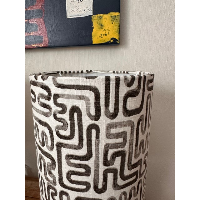 Mid-Century Modern 1960s Pair of MCM Turquoise Lamps With Fabric Shades For Sale - Image 3 of 8