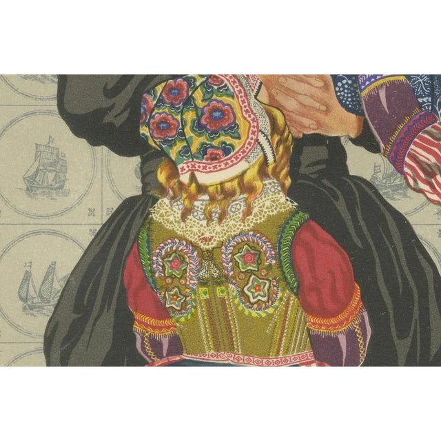 Gratiane de Gardilanne and Elizabeth Whitney Moffatt, Traditional Dutch Costume from Marken Men and Children in Festive Dress, 1932, Print For Sale - Image 4 of 10