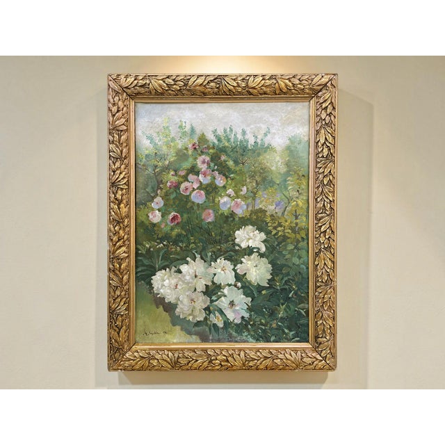 Alexandre Guelle, Flower Garden, 1911, Oil Painting on Canvas, Framed For Sale - Image 3 of 18