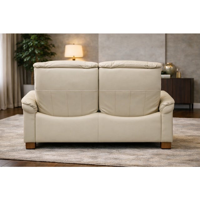 1990s Modern Leather Sofa with Folding Backrest, 1990s For Sale - Image 5 of 6