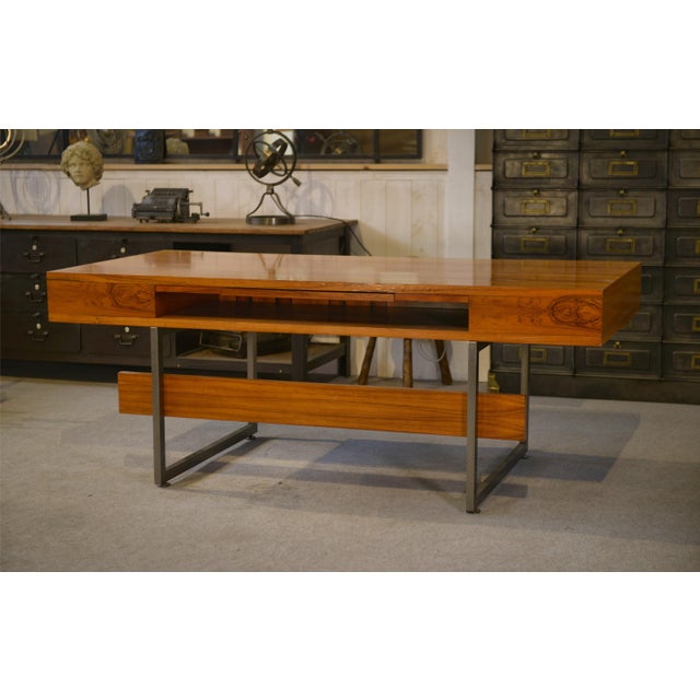 Wooden Minister's Desk by Claude Gaillard and Henri Lesetre for Ligne Roset, 1970s For Sale - Image 13 of 16