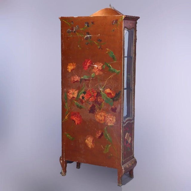 Late 19th Century French Louis XIV Style Vernis Martin Decorated Vitrine With Ormolu C1890 For Sale - Image 5 of 18