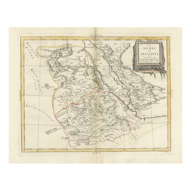 Nubia and Abyssinia Venetian Map of Northeast Africa from Zatta, 1784 For Sale