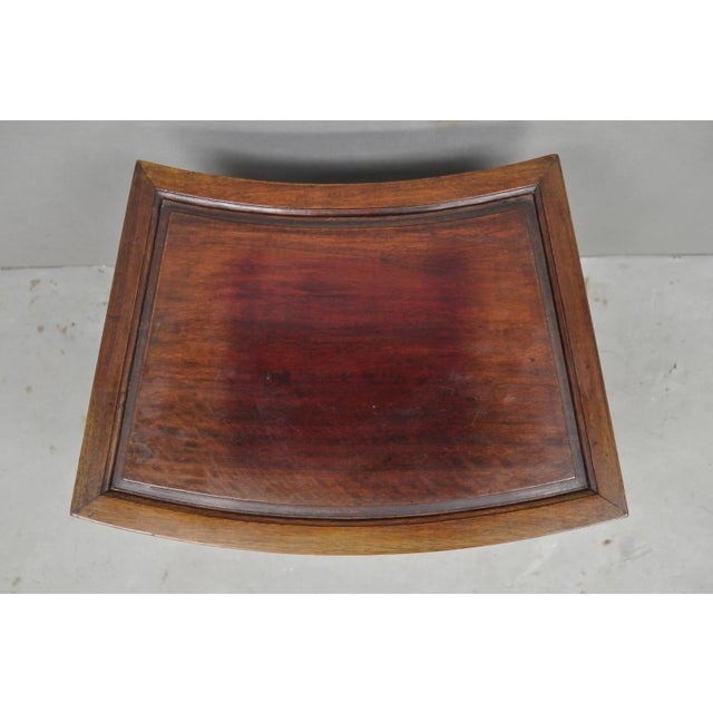 Vintage Chinese Carved Hardwood Curved Frame Nesting Side Tables - Set of 4 For Sale - Image 12 of 18