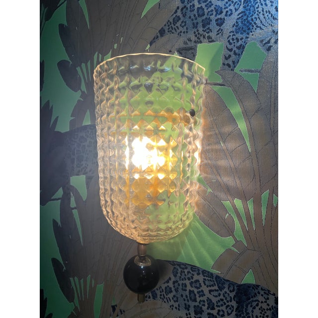 Art Deco Style Murano Glass Sconces - a Pair For Sale In San Diego - Image 6 of 6