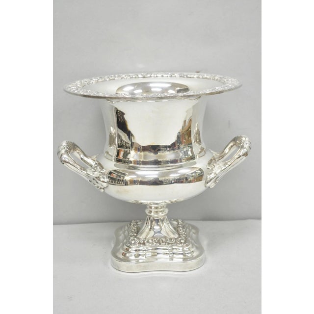 Mid 20th Century English Regency Silver Plated Trophy Cup Urn Champagne Chiller Ice Bucket by BSC For Sale - Image 16 of 16