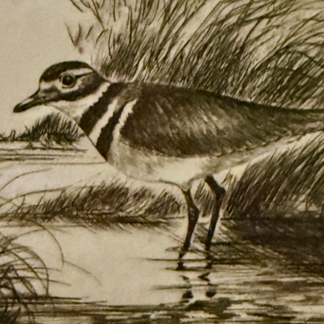 A beautifully detailed mid-century original intaglio etching by American artist Linda Lloyd, depicting a solitary...
