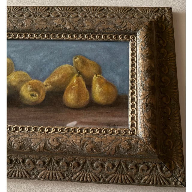 Pear Tableau Oil Painting by Jill Pavlas For Sale - Image 4 of 4
