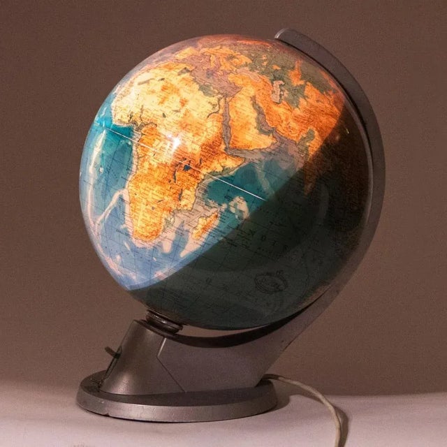 1970s Vintage German Duplex Illuminated World Globe from Columbus For Sale - Image 5 of 7