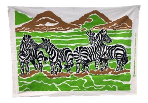 Unstretched Zebra Screen Print Textile Art