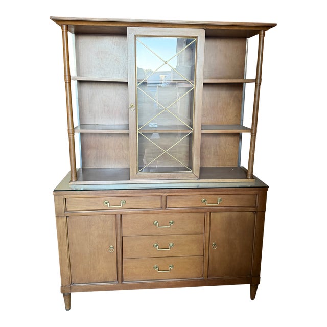 Vintage Hollywood Regency-MCM Transition Century Furniture Co. Hutch For Sale