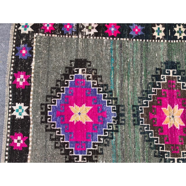 Textile 1960s Vintage Turkish Oushak Rug - 3′7″ × 5′11″ For Sale - Image 7 of 11