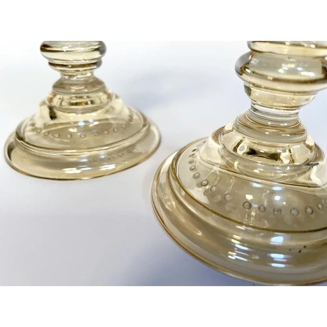 1920s Art Nouveau Roman Style Wine Glasses with Hand-Painted Crystal Glass from Glashütte Theresienthal, Germany, 1920s, Set of 2 For Sale - Image 5 of 10