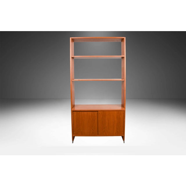 Hans Wegner Danish Teak Single Column Freestanding Modular Wall Unit Room Divider For Sale - Image 4 of 16