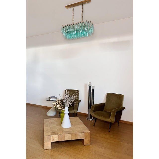 Turquoise Murano Glass Poliedri Chandelier by Carlo Scarpa, 1990s For Sale - Image 16 of 18