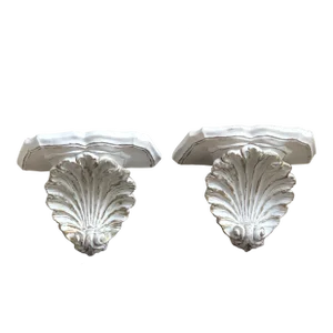Vintage Neoclassical Gilded Plaster Wall Brackets — a Pair