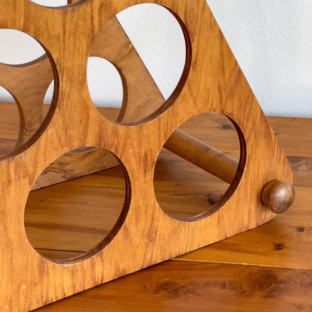 Vintage Wood 6-Bottle Wine Rack For Sale In Seattle - Image 6 of 7